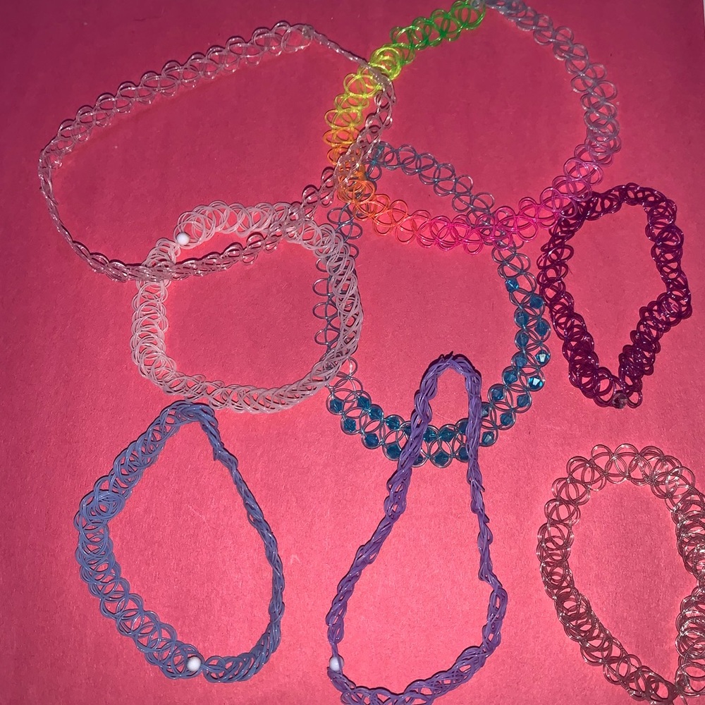 Multi colored tattoo chokers